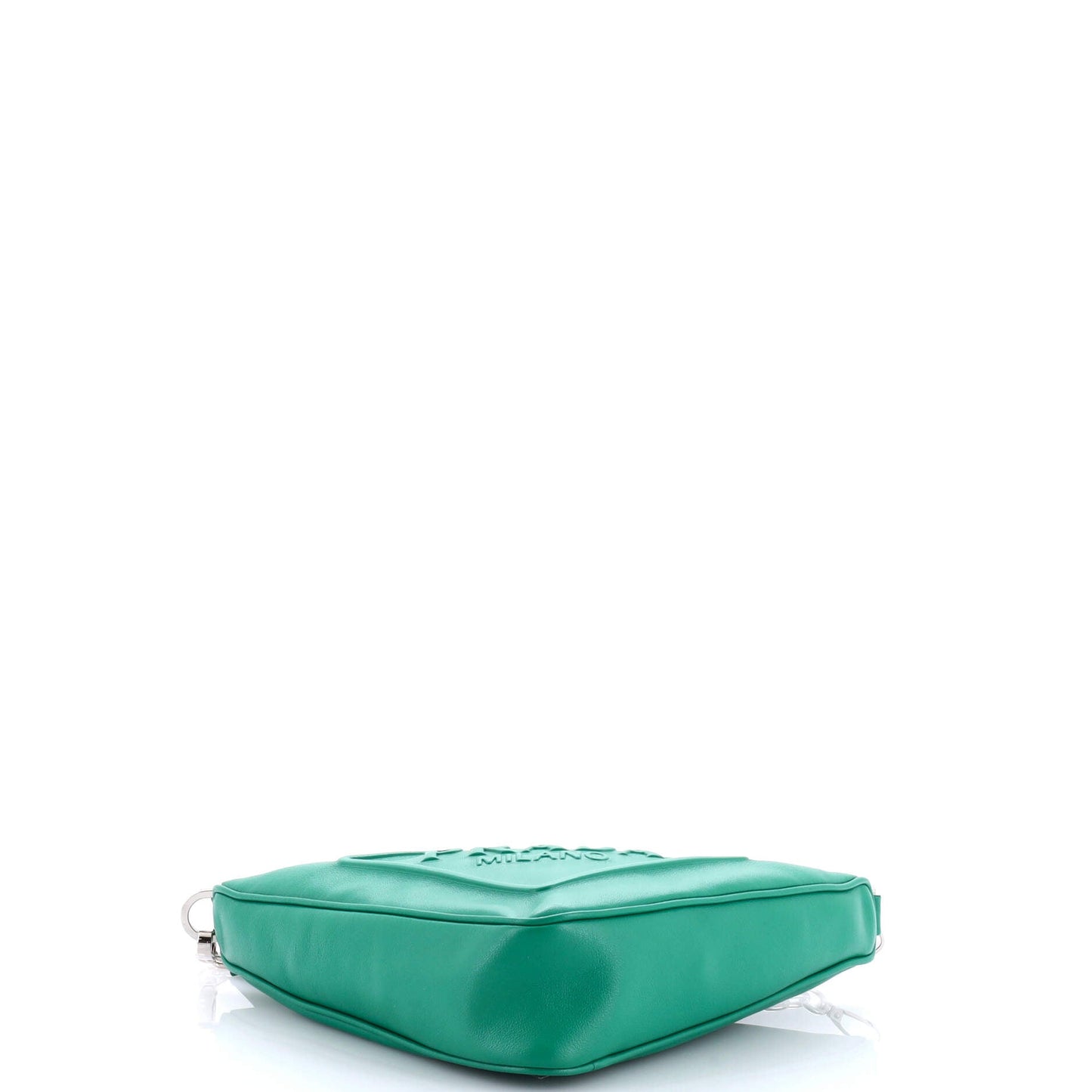 プラダ トライアングルロゴ ジップチェーン クロスボディバッグ エンボスレザー スモール