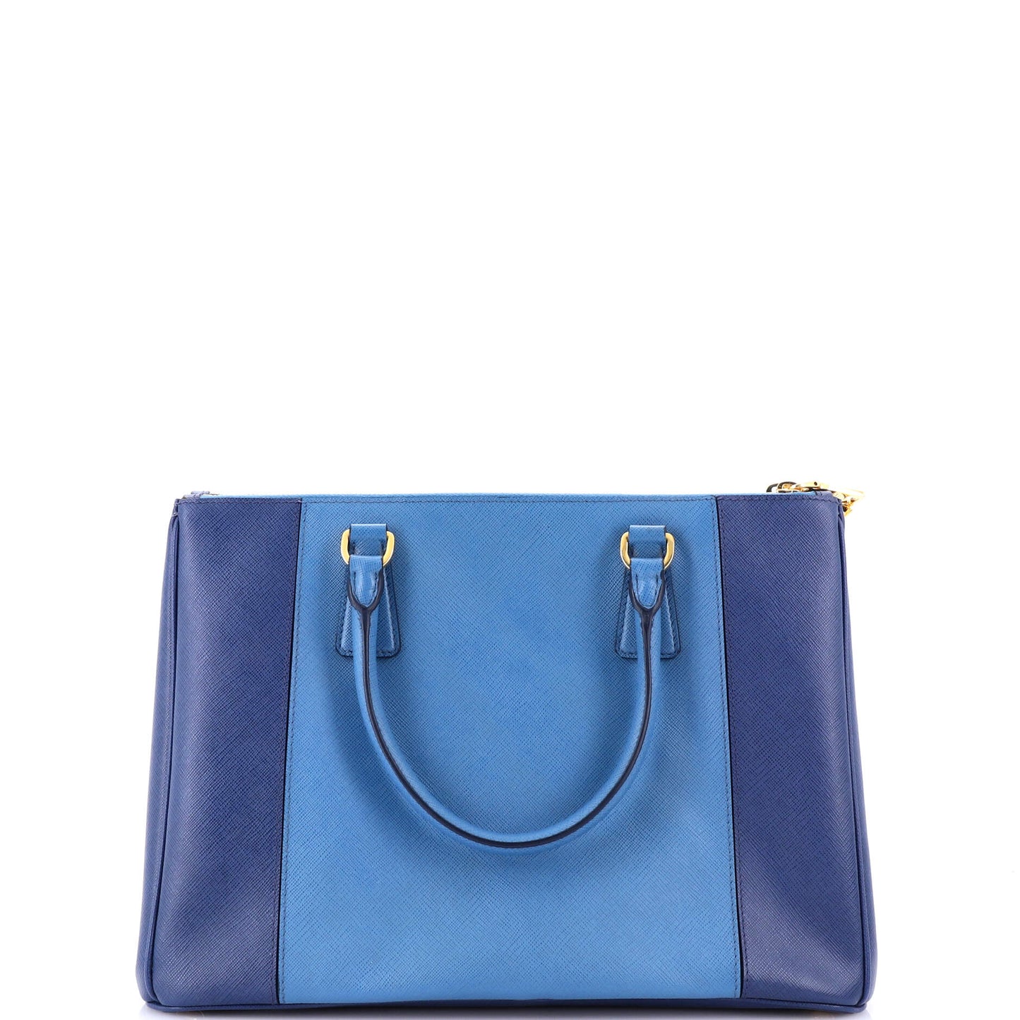 プラダ バイカラー ダブルジップ リュクス トートバッグ サフィアーノレザー ミディアム