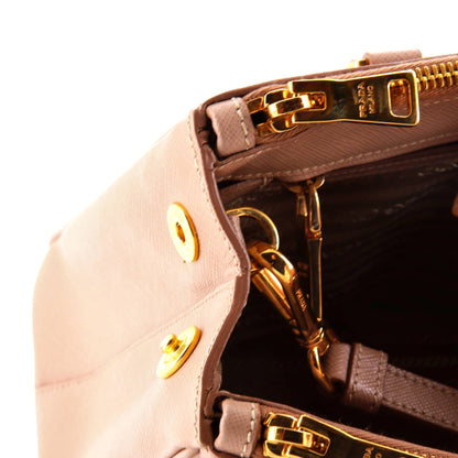 プラダ ダブルジップ リュクス トートバッグ サフィアーノレザー ミニ