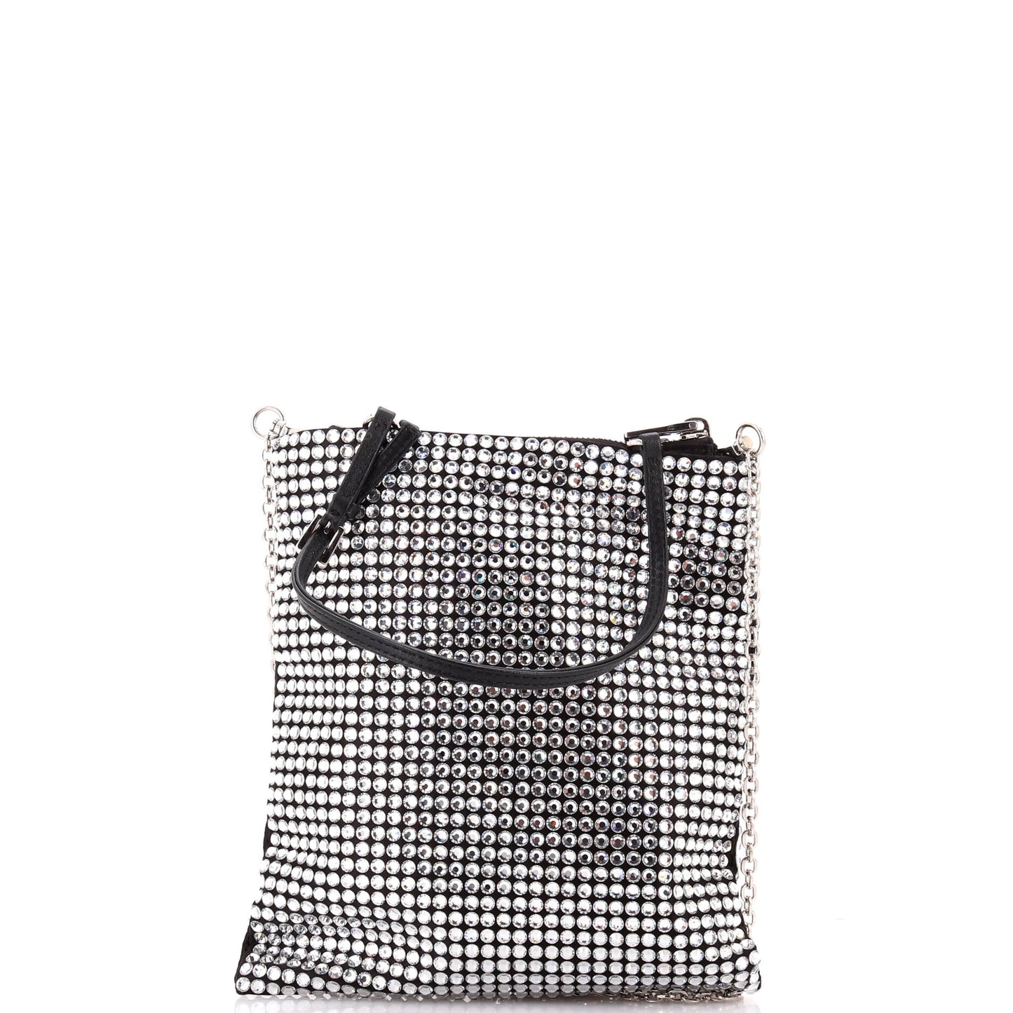 プラダ コンバーチブル オープントート クリスタル装飾 サテン ミニ