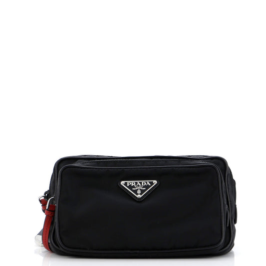 Prada New Vela Belt Bag Studded Tessuto Small