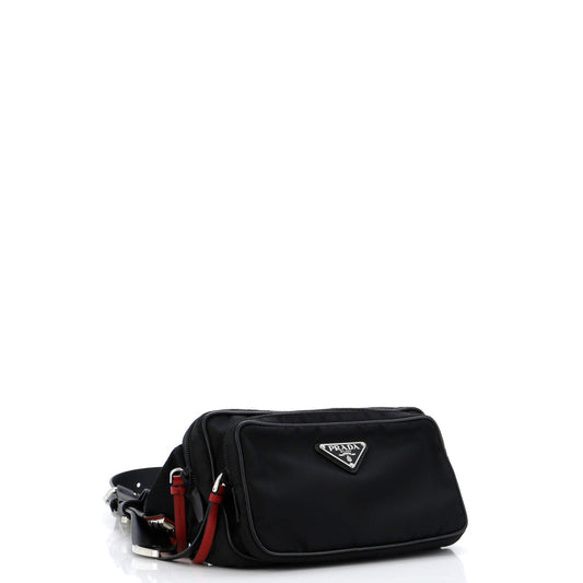 Prada New Vela Belt Bag Studded Tessuto Small