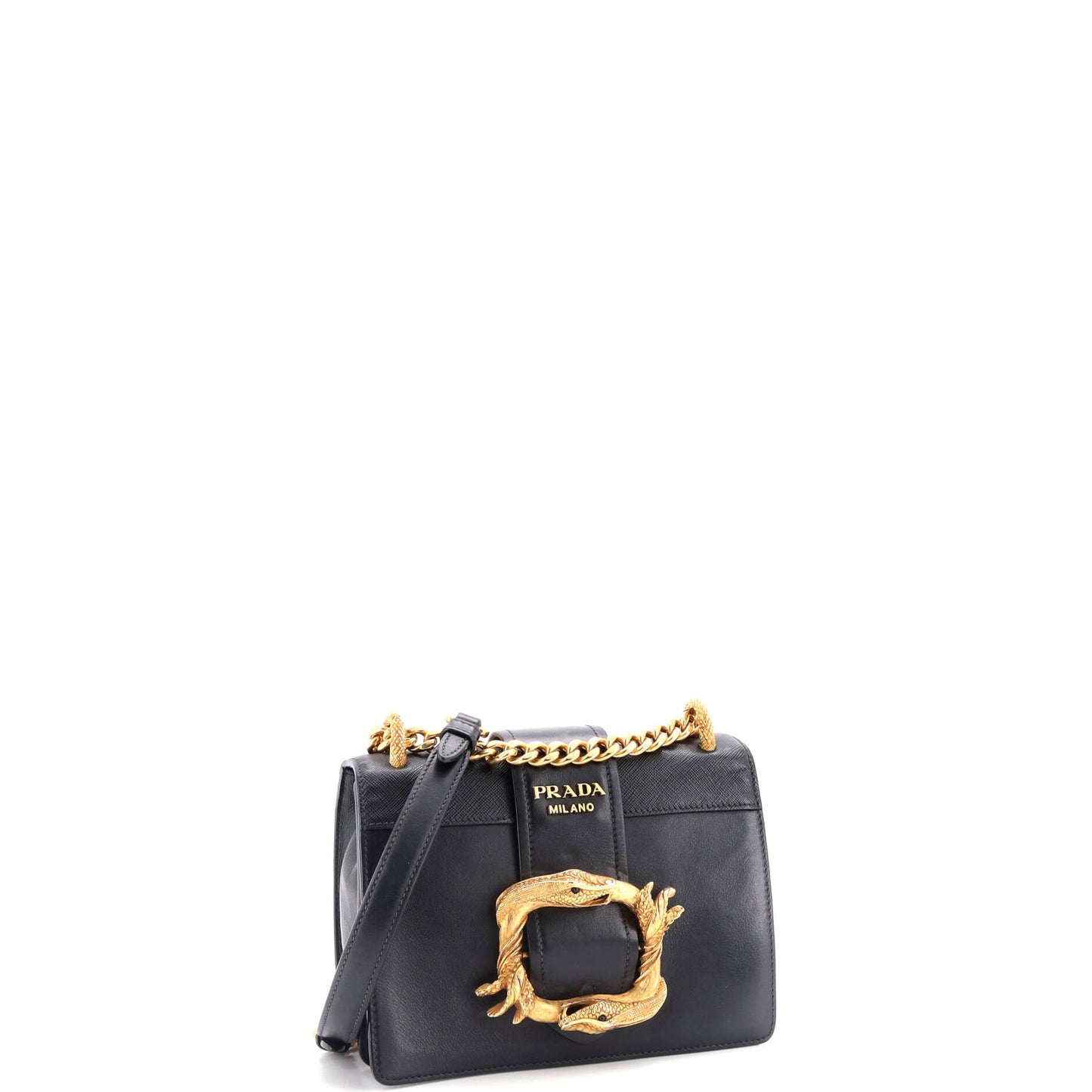 Prada Animalier Cahier Crossbody Bag City Calf and Saffiano Small