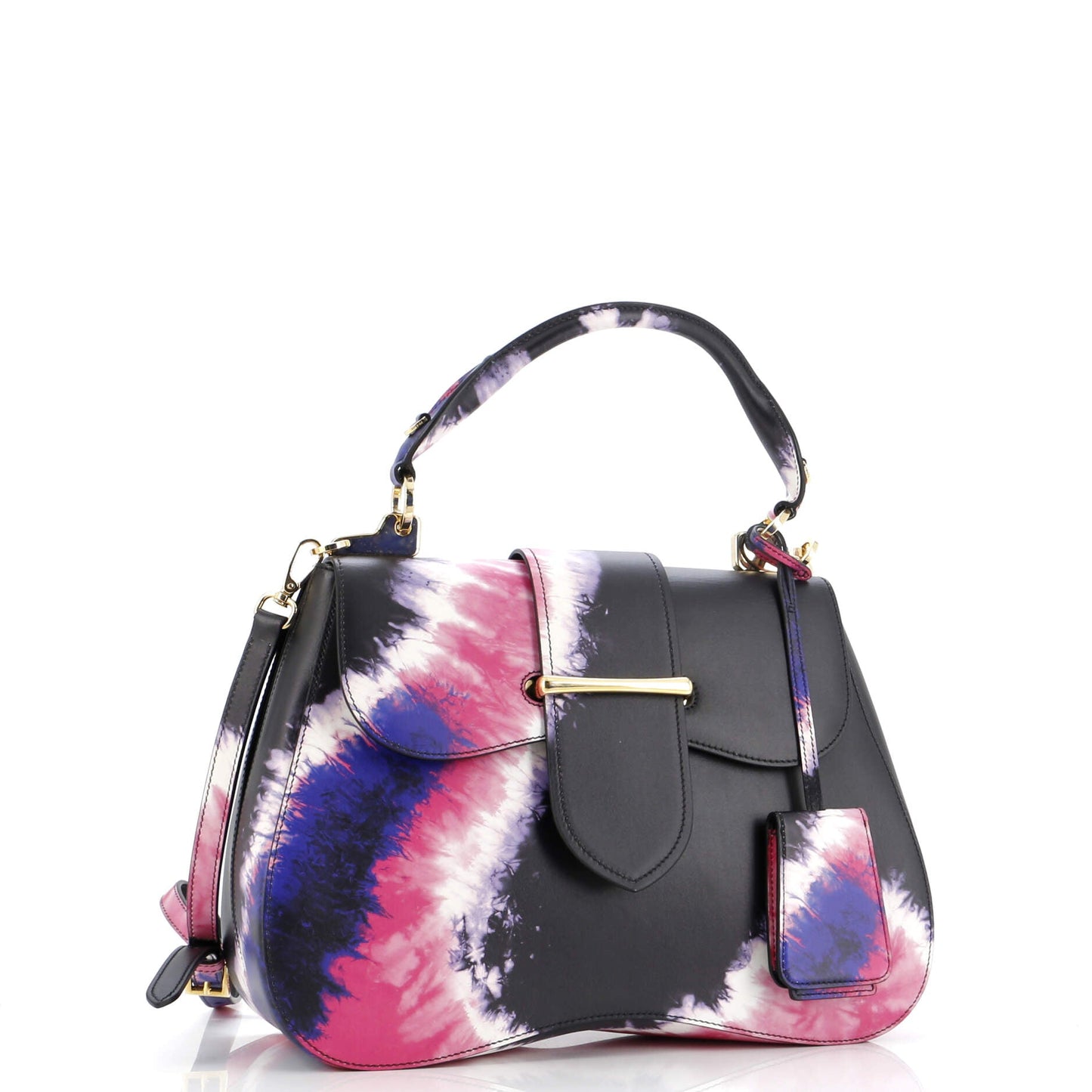 プラダ シドニー トップハンドルバッグ プリントレザー ラージ