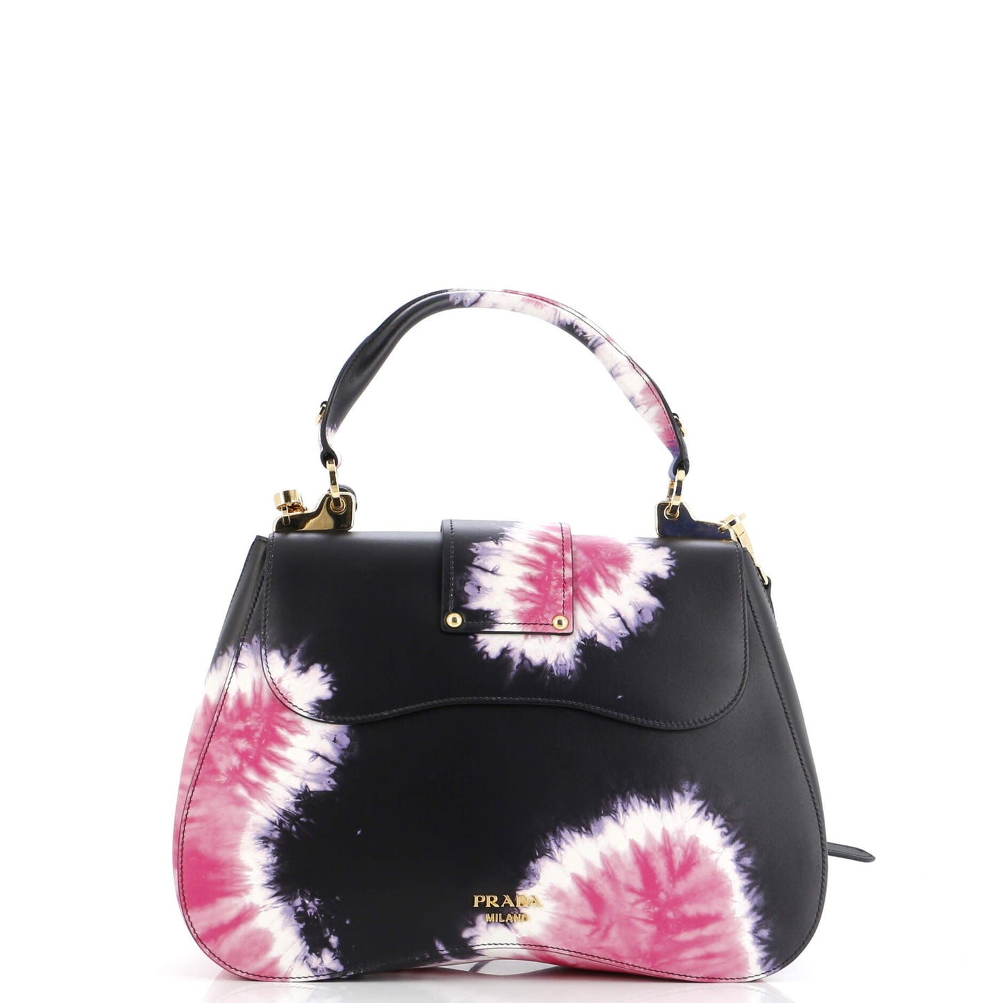 プラダ シドニー トップハンドルバッグ プリントレザー ラージ