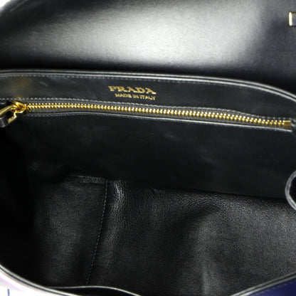 プラダ シドニー トップハンドルバッグ プリントレザー ラージ