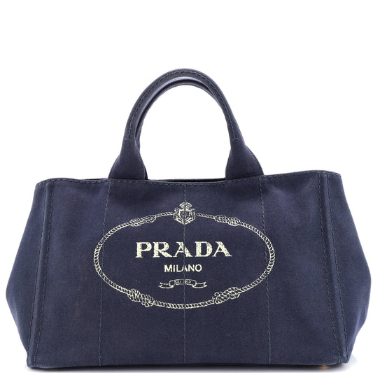 Prada Canapa Convertible Tote Canvas Medium