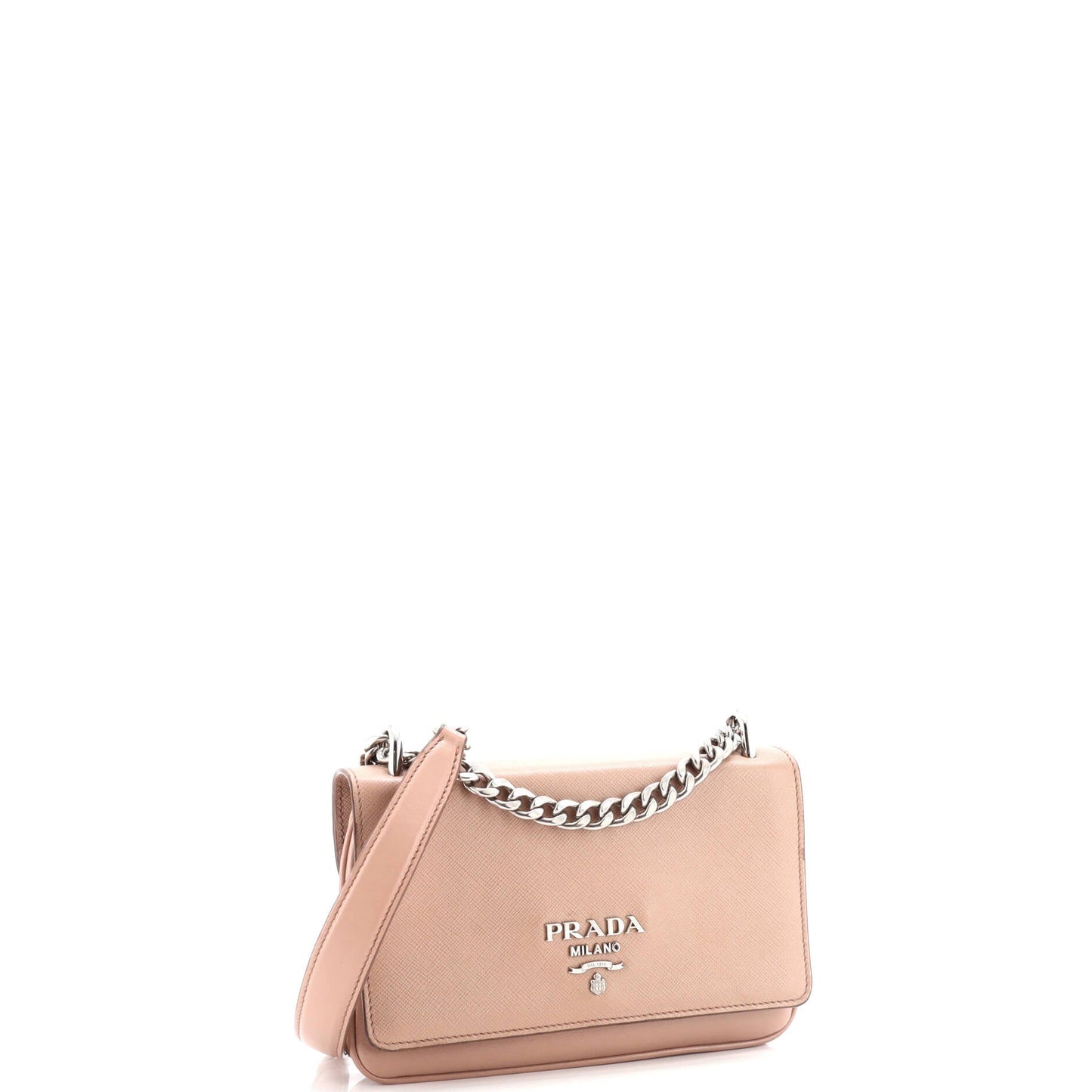 プラダ チェーンフラップ クロスボディバッグ サフィアーノ＆ソフトカーフ スモール