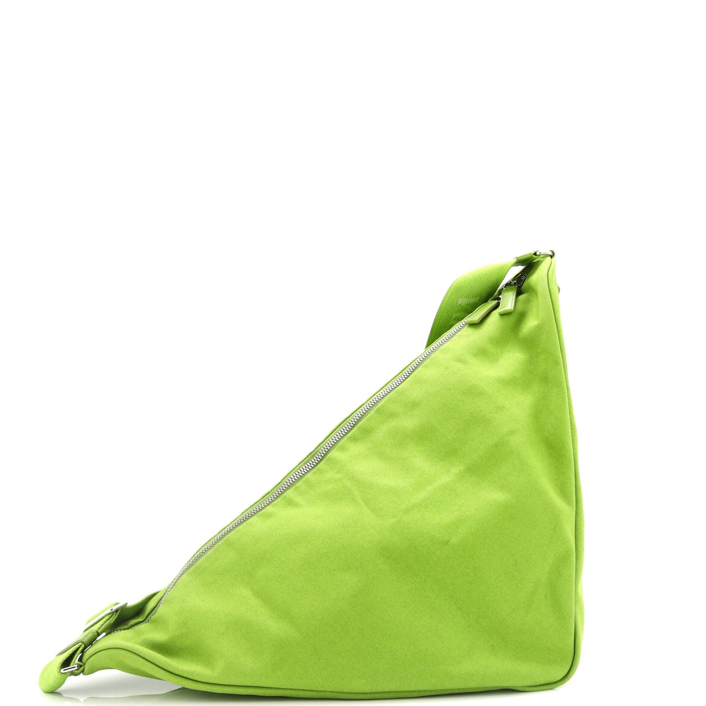 プラダ トライアングルロゴ ジップ クロスボディバッグ エンボス加工 キャンバス ラージ