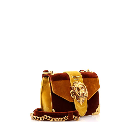Prada Animalier Cahier Convertible Shoulder Bag Velvet Small