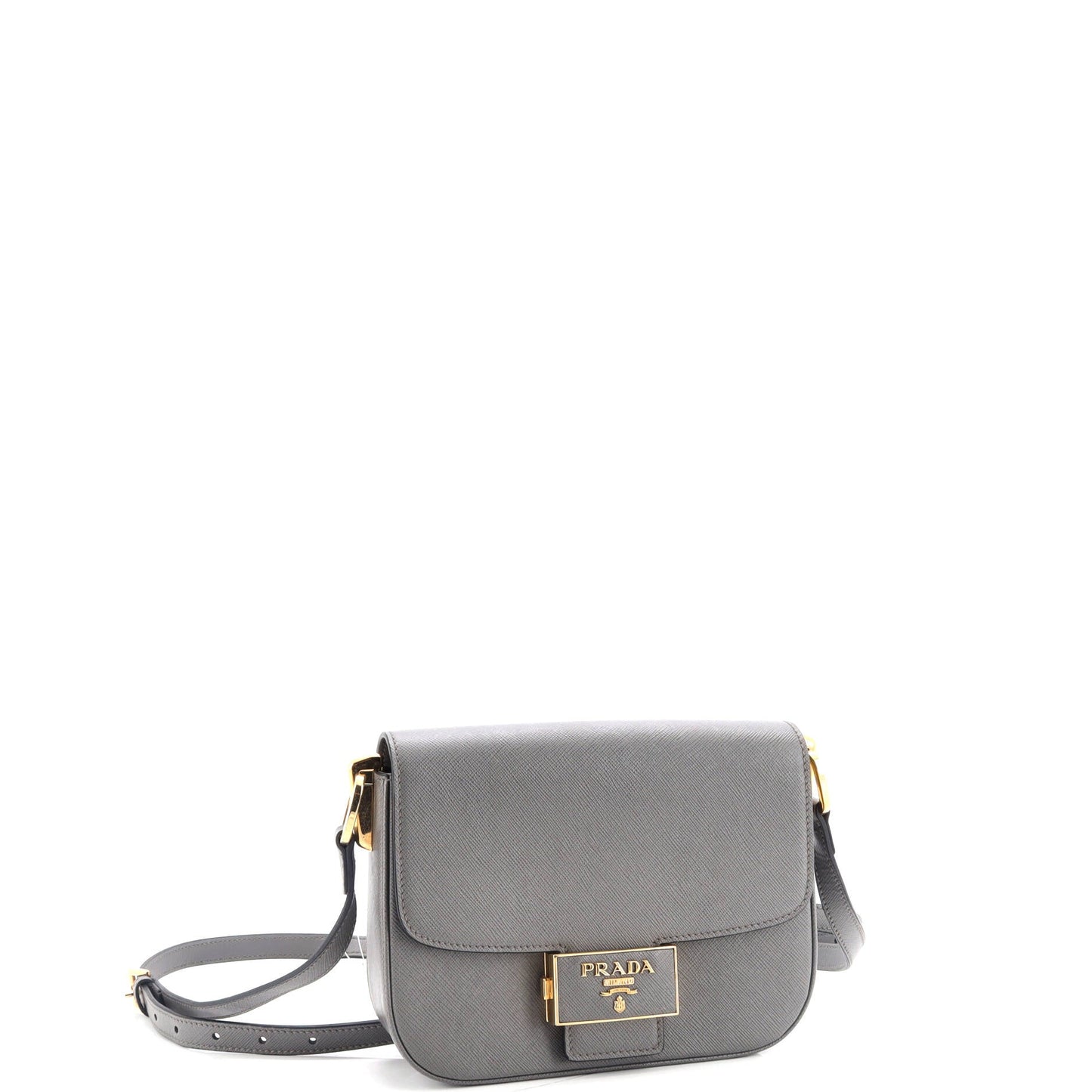 プラダ エンブレム フラップバッグ サフィアーノレザー スモール