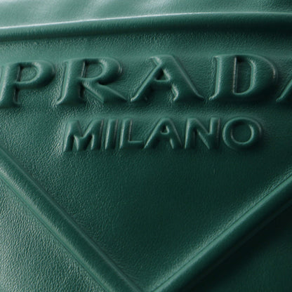 プラダ トライアングルロゴ ジップチェーン クロスボディバッグ エンボスレザー スモール