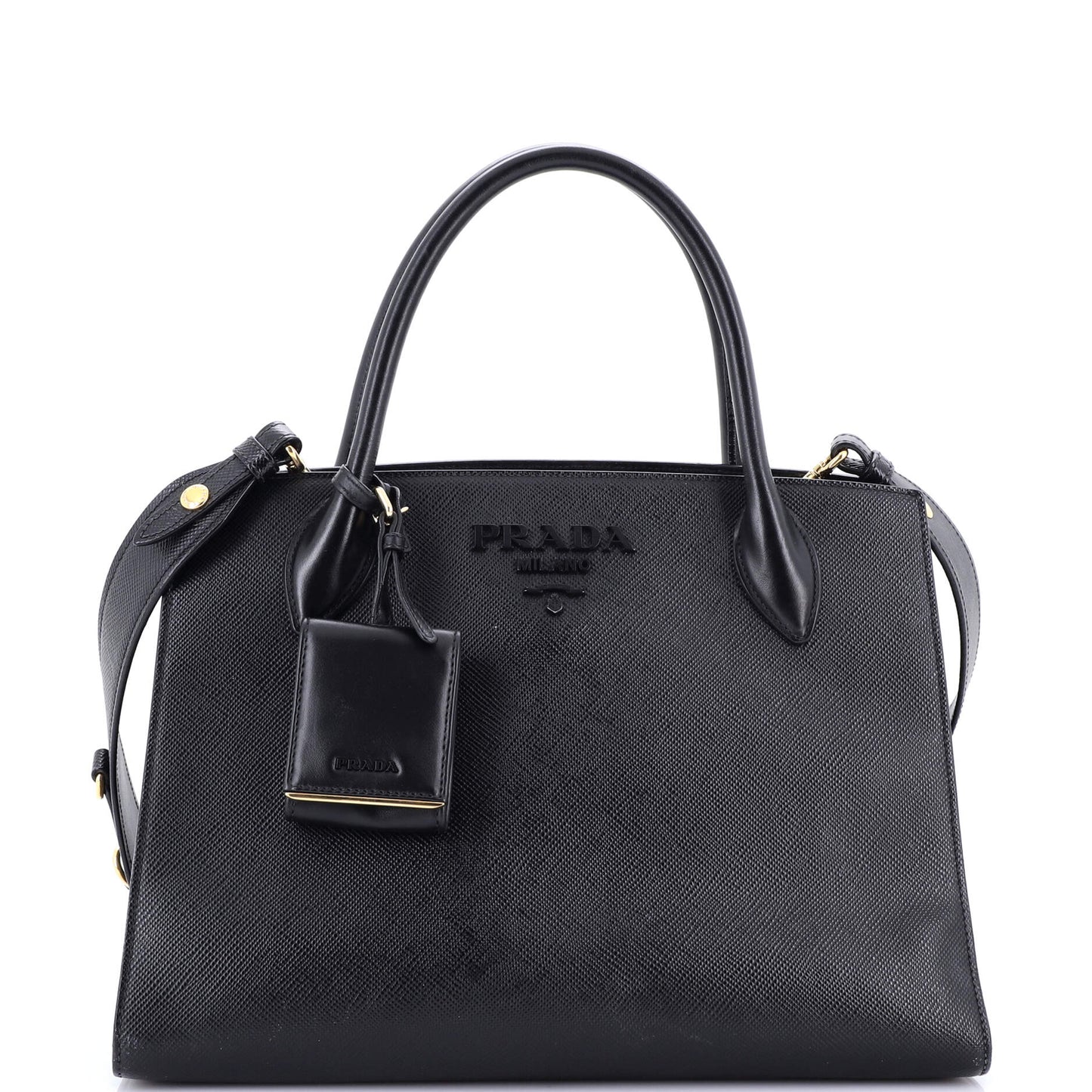 Prada Monochrome Tote Saffiano with City Calf Medium