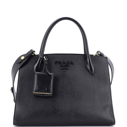 Prada Monochrome Tote Saffiano with City Calf Medium