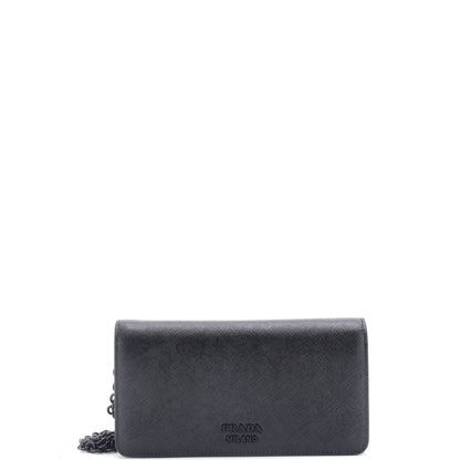 Prada Chain Wallet Crossbody Saffiano Leather