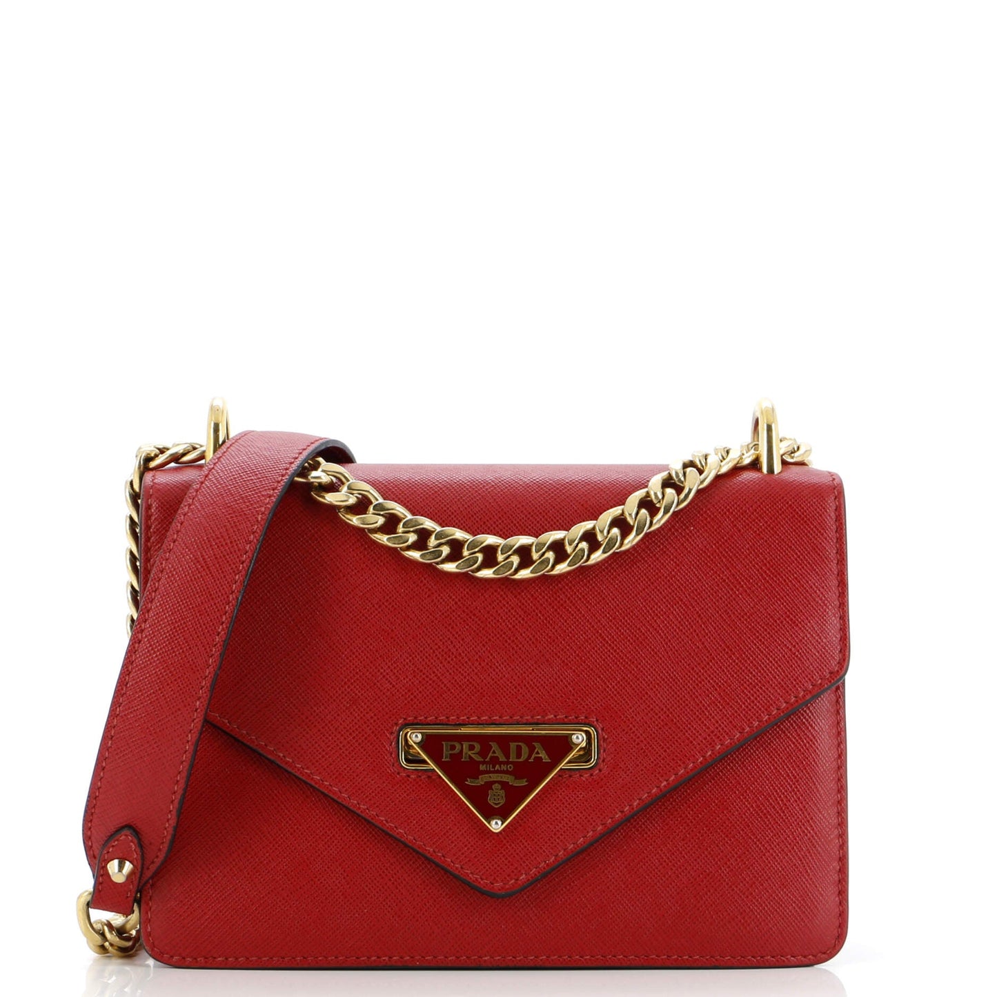 プラダ フリップロック チェーンショルダーバッグ サフィアーノレザー スモール