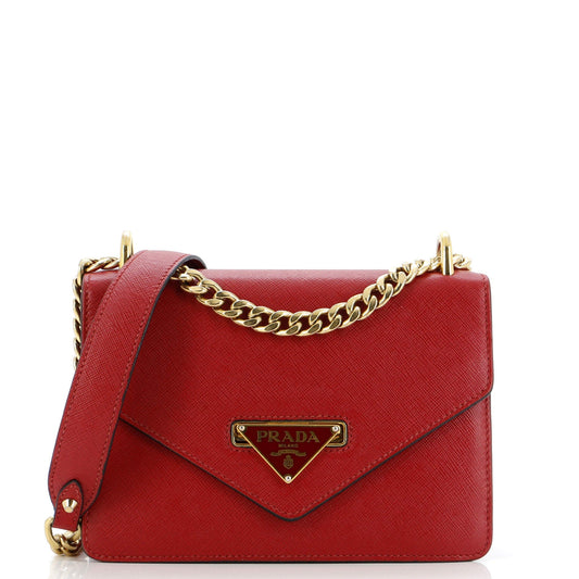 プラダ フリップロック チェーンショルダーバッグ サフィアーノレザー スモール