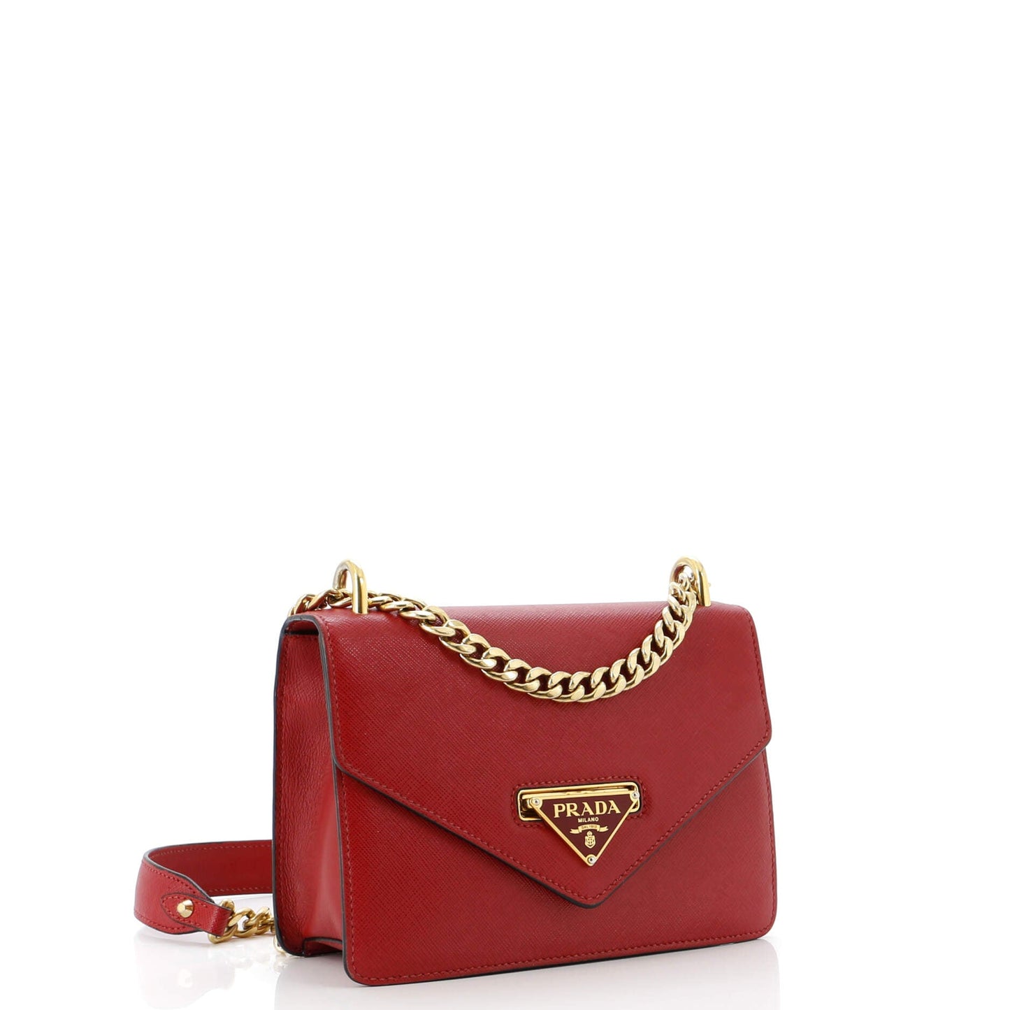 プラダ フリップロック チェーンショルダーバッグ サフィアーノレザー スモール