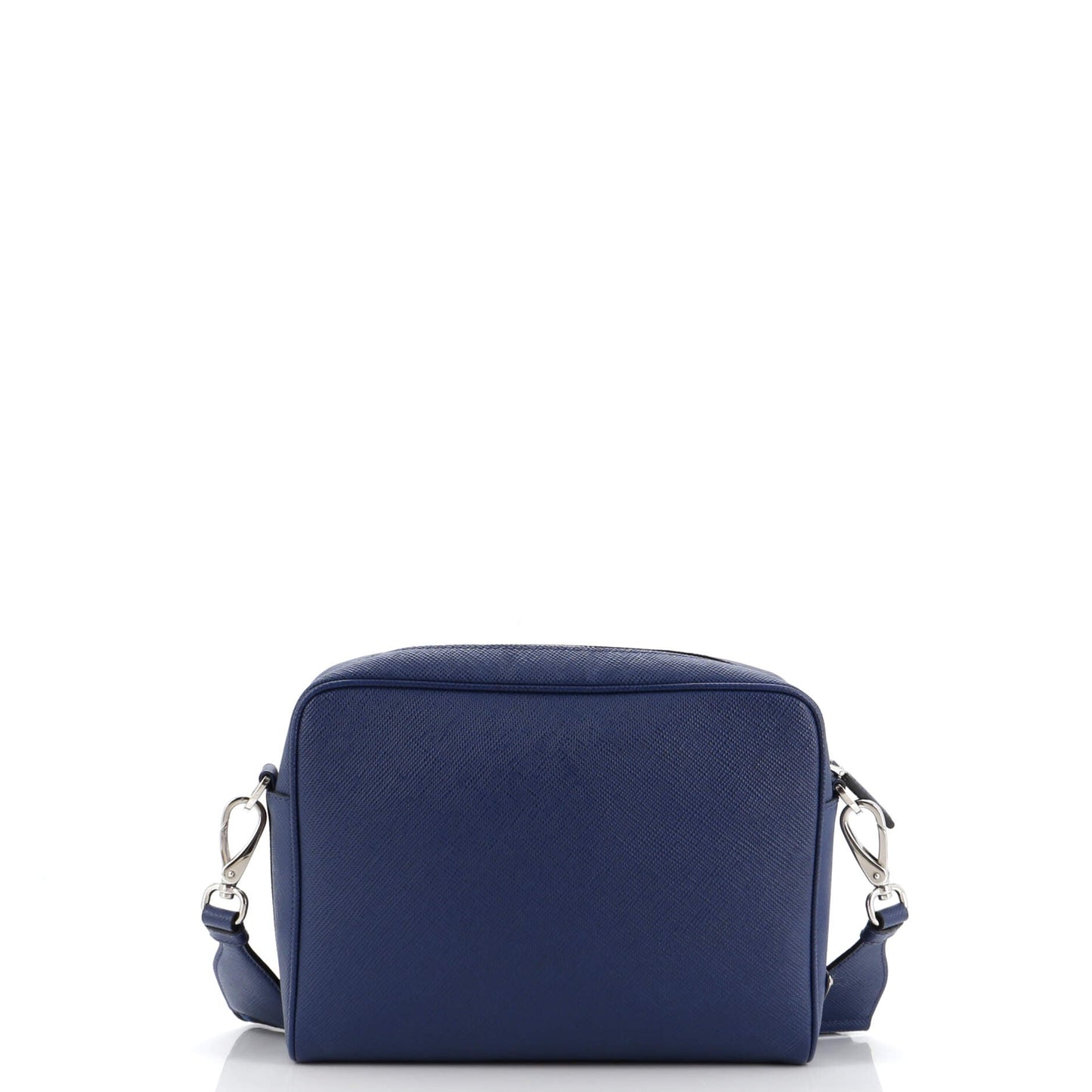 Prada Triangle Logo Messenger Bag Embossed Saffiano Leather Small