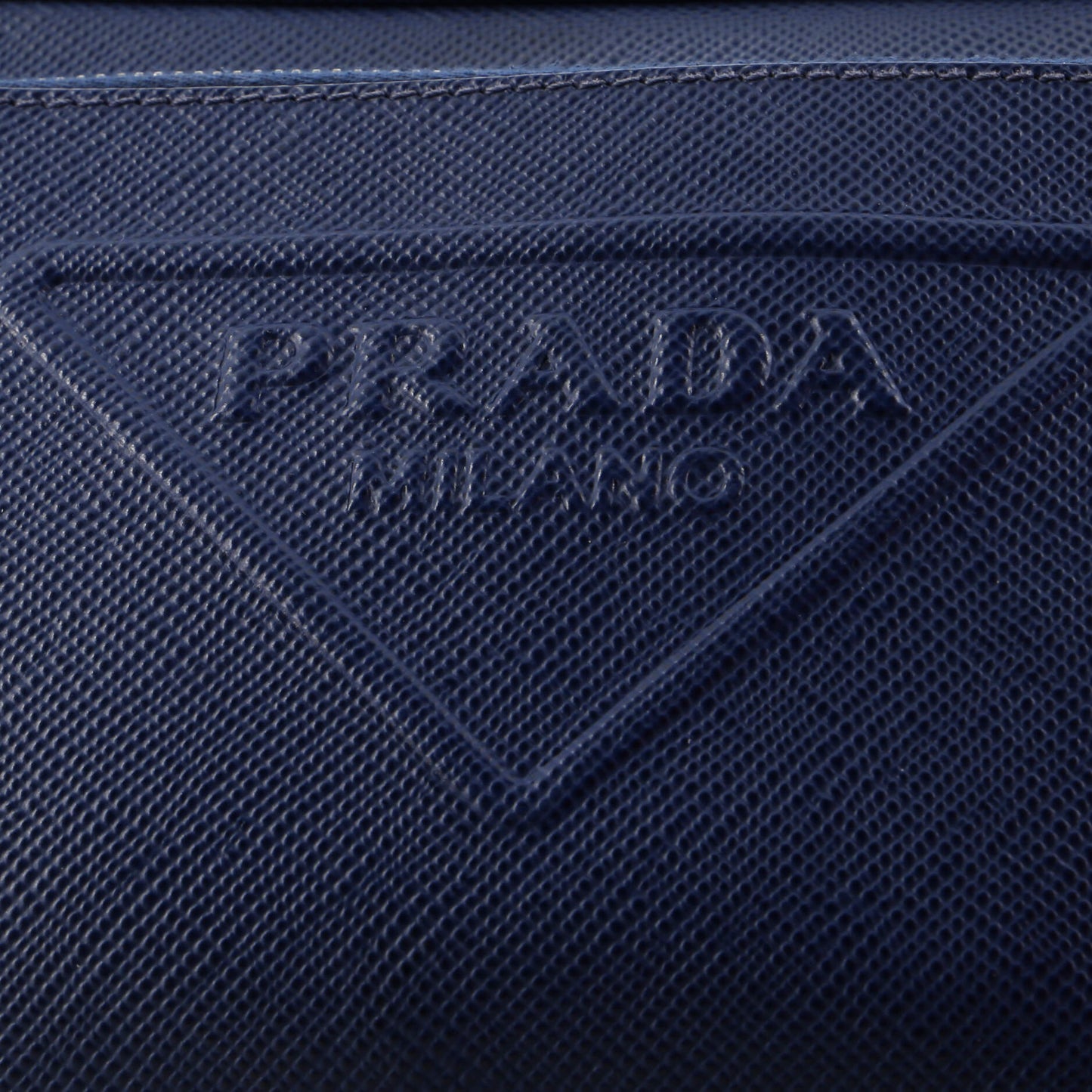 Prada Triangle Logo Messenger Bag Embossed Saffiano Leather Small