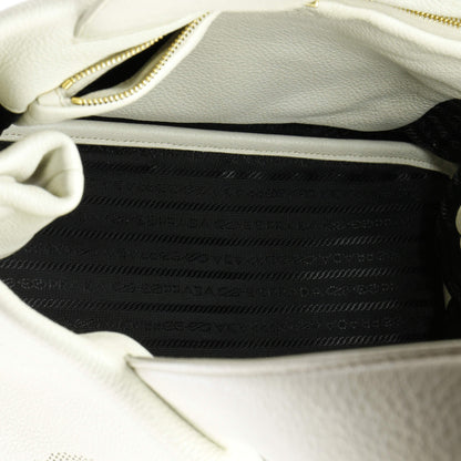 プラダ ロゴ トートバッグ パンチングレザー ミディアム