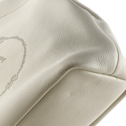 プラダ ロゴ トートバッグ パンチングレザー ミディアム