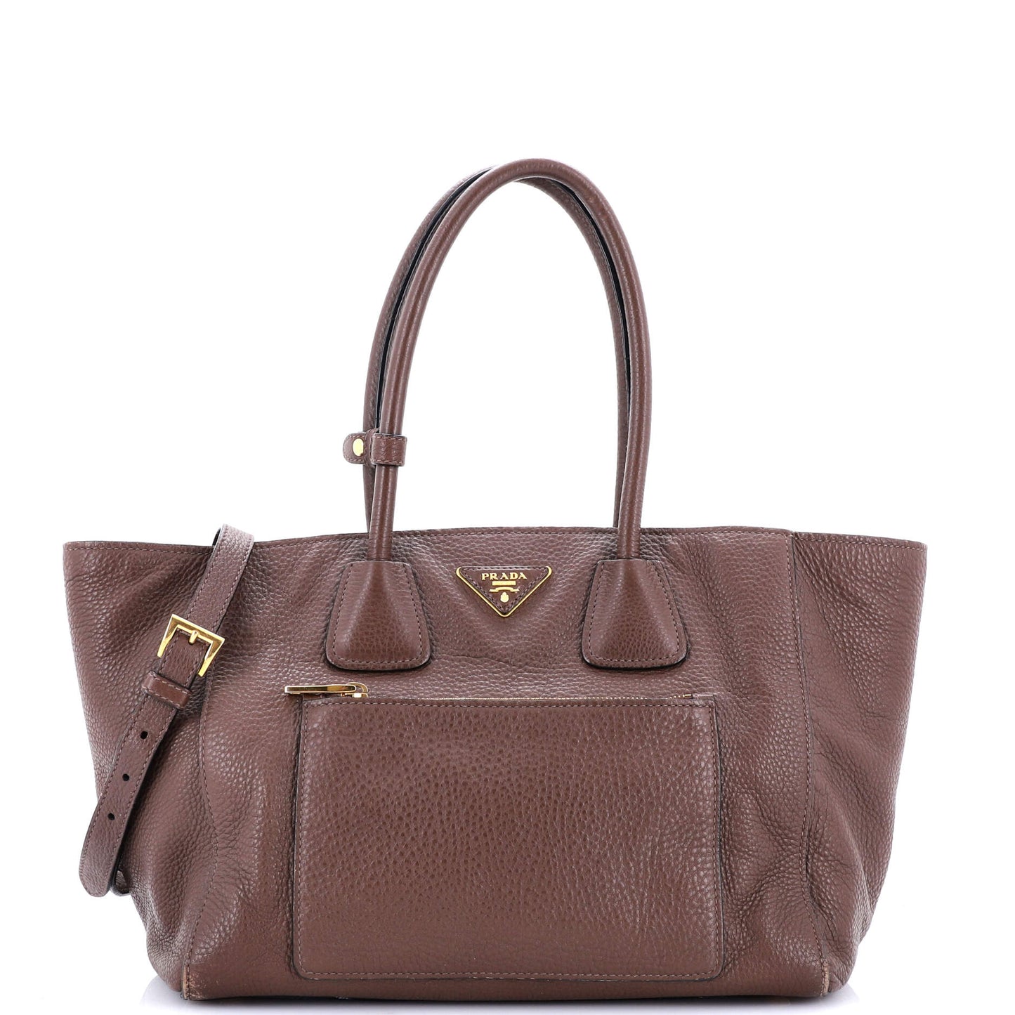 Prada Front Pocket Wing Convertible Tote Vitello Daino