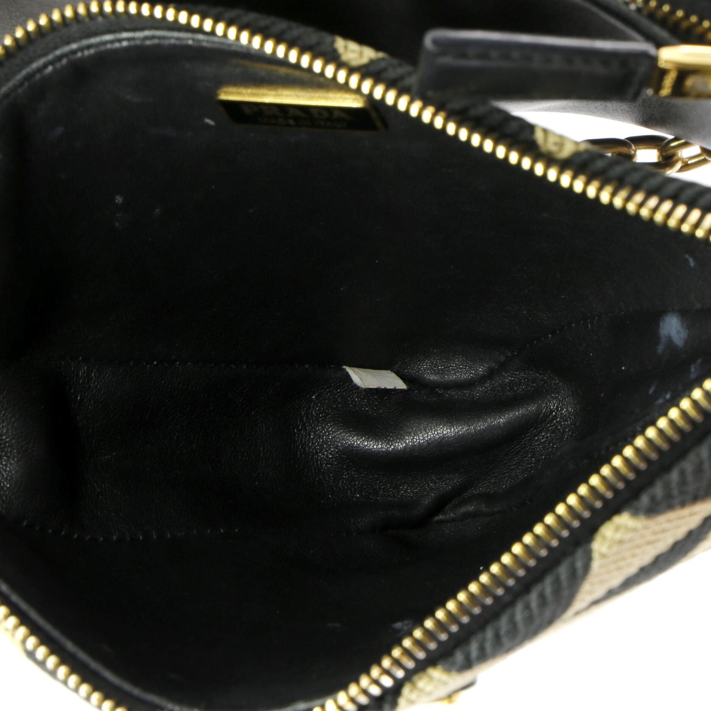 プラダ ダブルシンボル トライアングルバッグ レザー＆ジャカード ミニ