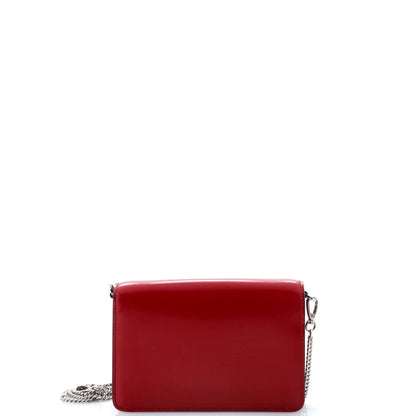 プラダ マキシ トライアングル ロゴ チェーン フラップバッグ ブラッシュドレザー スモール