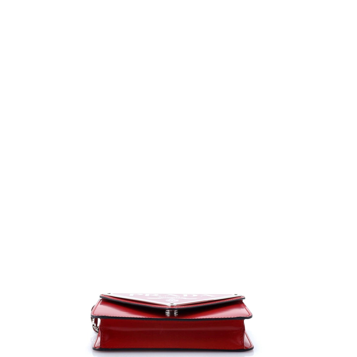 プラダ マキシ トライアングル ロゴ チェーン フラップバッグ ブラッシュドレザー スモール