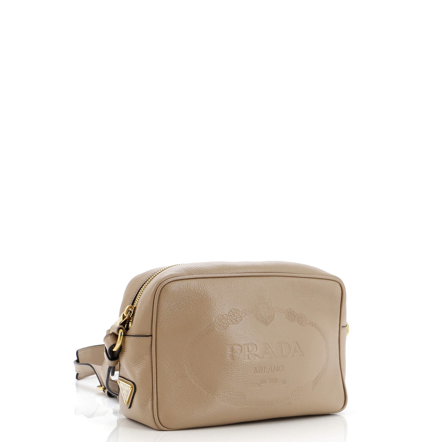 プラダ ロゴ カメラバッグ エンボスレザー スモール