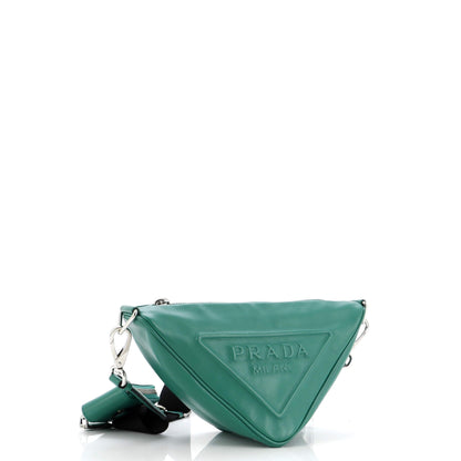 プラダ トライアングルロゴ ジップ クロスボディバッグ レザー スモール