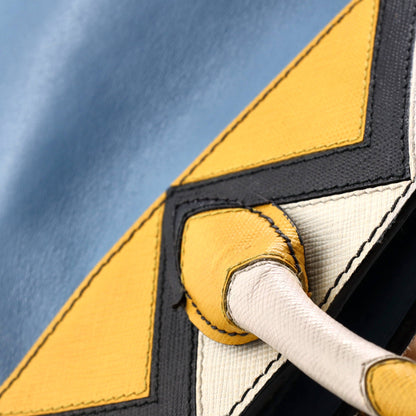 プラダ エスプラナード トートバッグ シティ カーフ＆グレカ サフィアーノ ミディアム