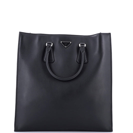 Prada Convertible Triangle Shopper Tote Soft Calf Medium