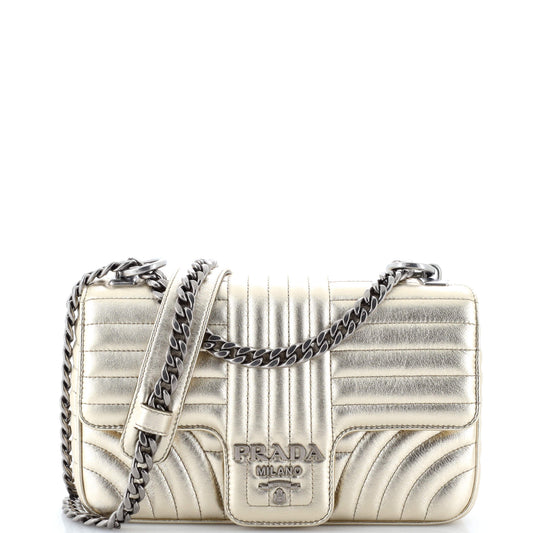 プラダ チェーンフラップショルダーバッグ ダイアグラム キルティングレザー ミディアム