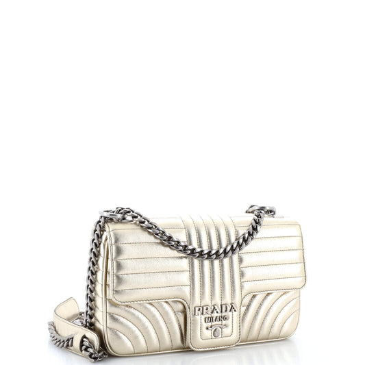 プラダ チェーンフラップショルダーバッグ ダイアグラム キルティングレザー ミディアム
