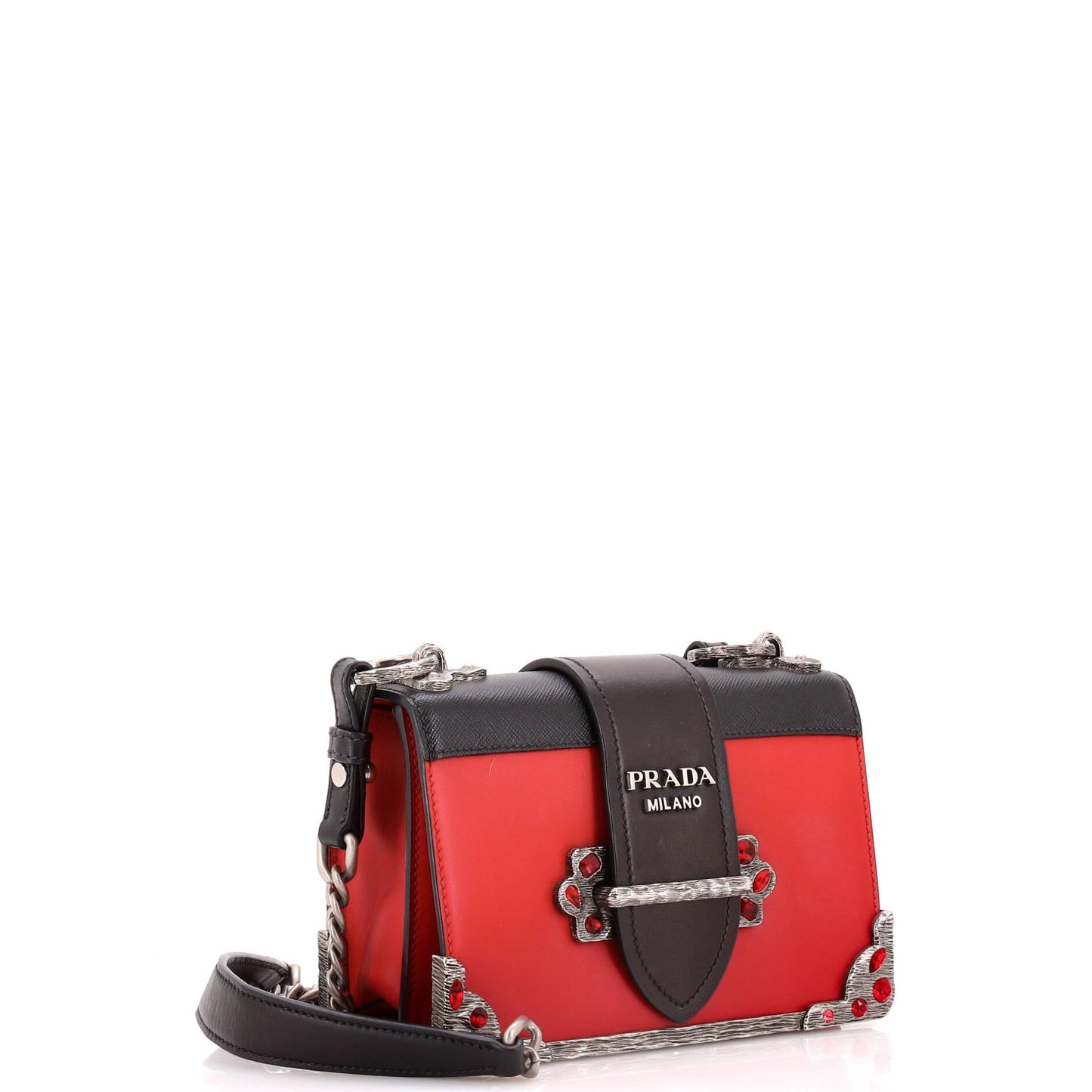 プラダ カイエ チェーン クロスボディバッグ シティ カーフ＆サフィアーノ スモール