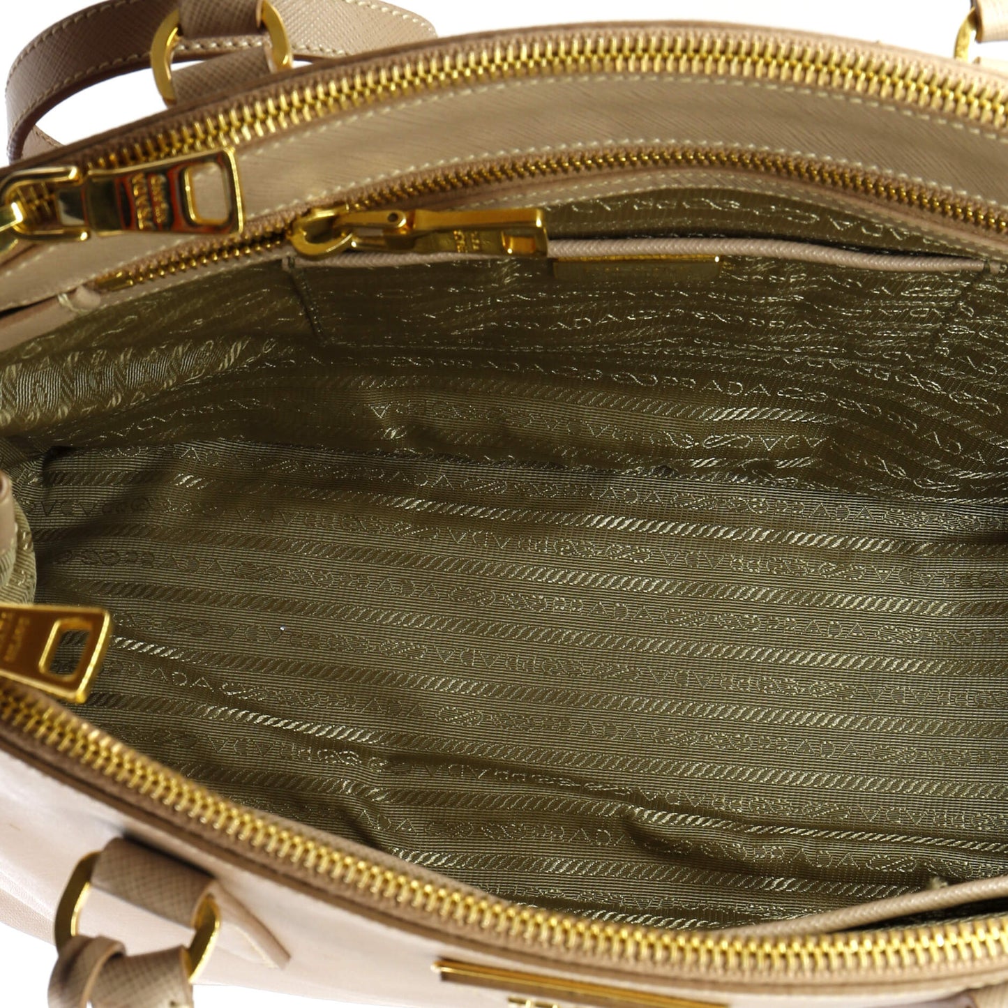 プラダ ダブルジップ リュクス トートバッグ サフィアーノレザー ミディアム