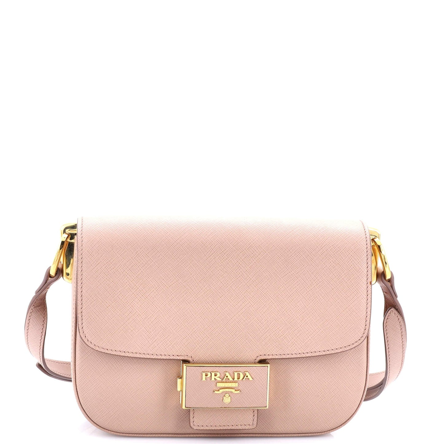 プラダ エンブレム フラップバッグ サフィアーノレザー スモール
