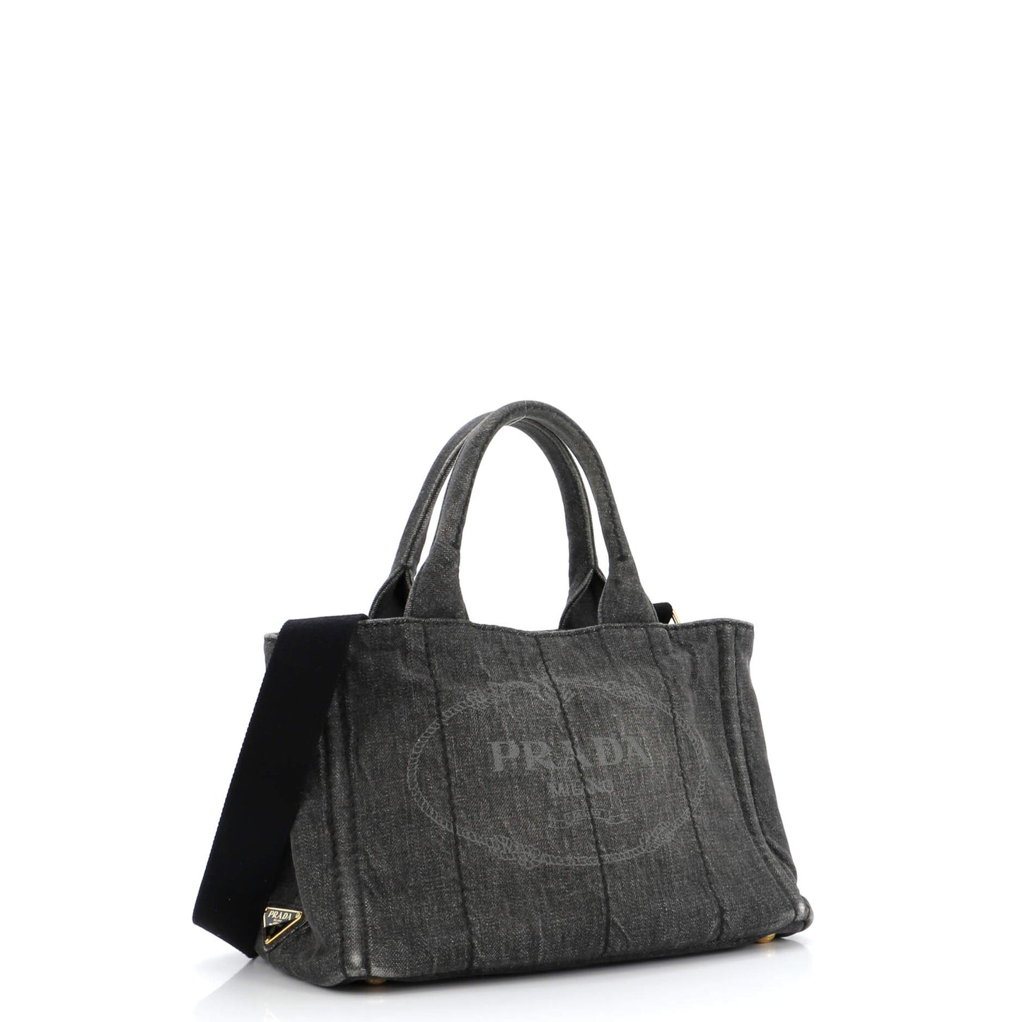 Prada Canapa Convertible Tote Denim Mini
