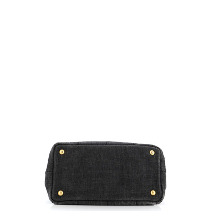 Prada Canapa Convertible Tote Denim Mini