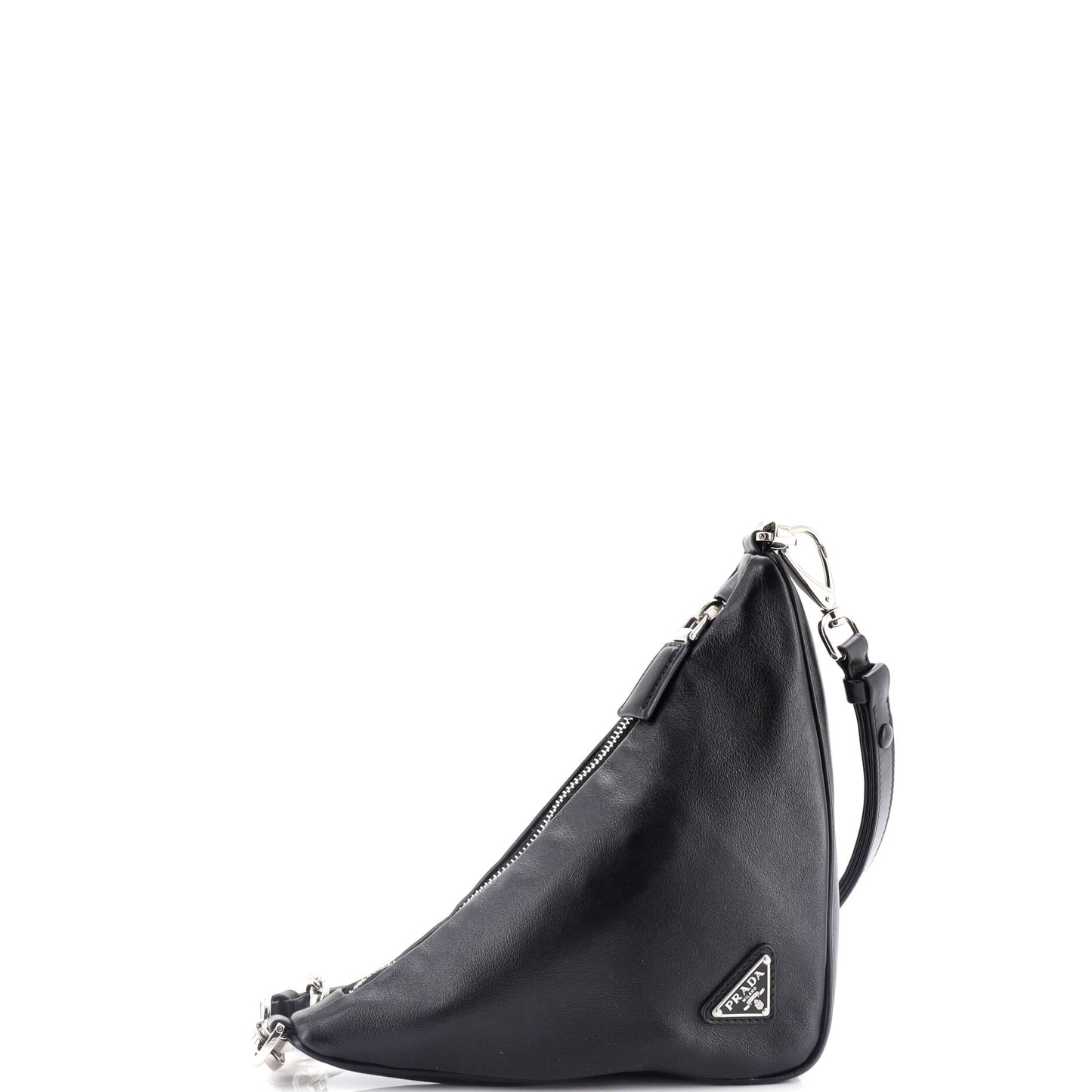 Prada Triangle Logo Zip Crossbody Bag Embossed Grace Lux Small