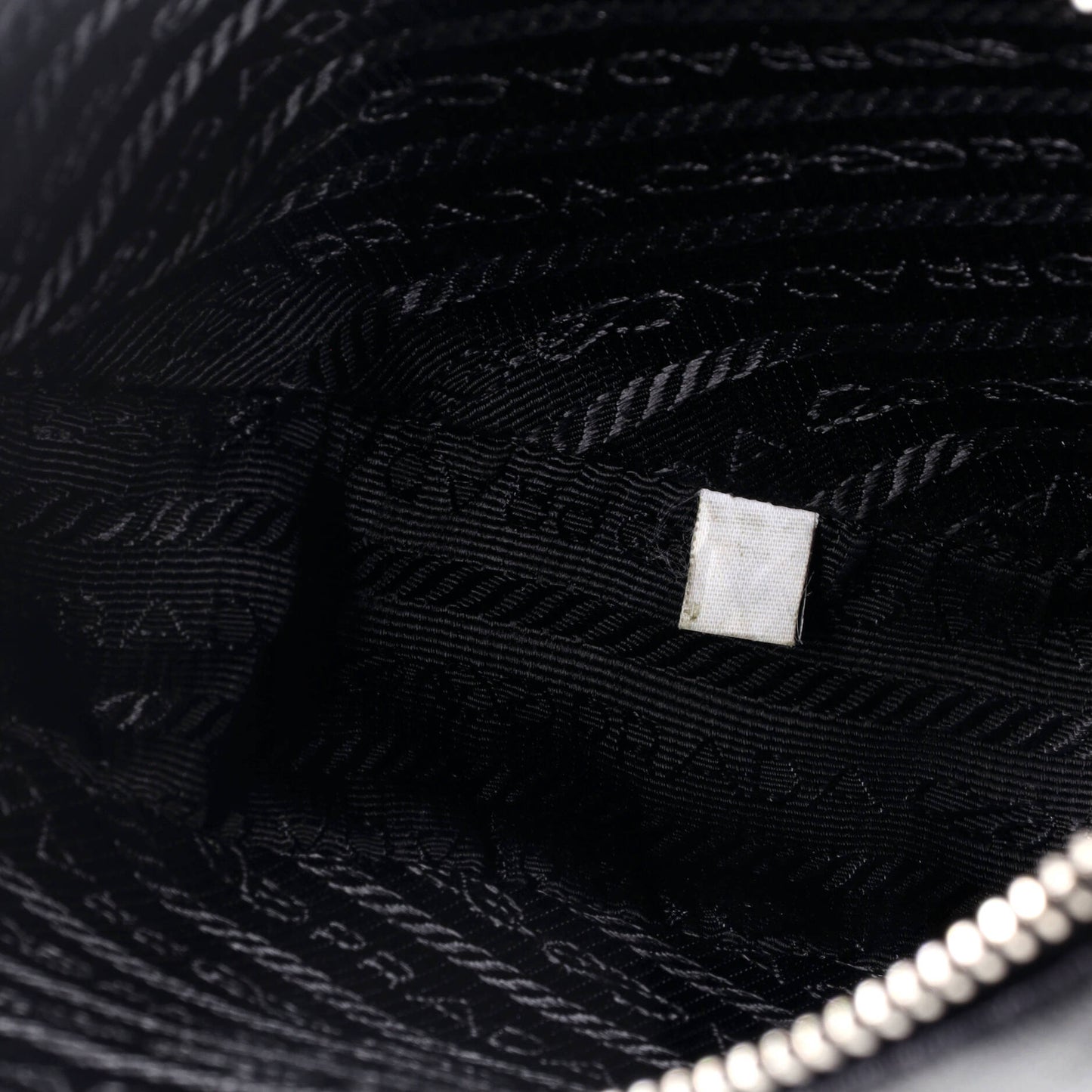 Prada Triangle Logo Zip Crossbody Bag Embossed Grace Lux Small