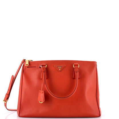 プラダ ダブルジップ リュクス トートバッグ サフィアーノレザー ミディアム