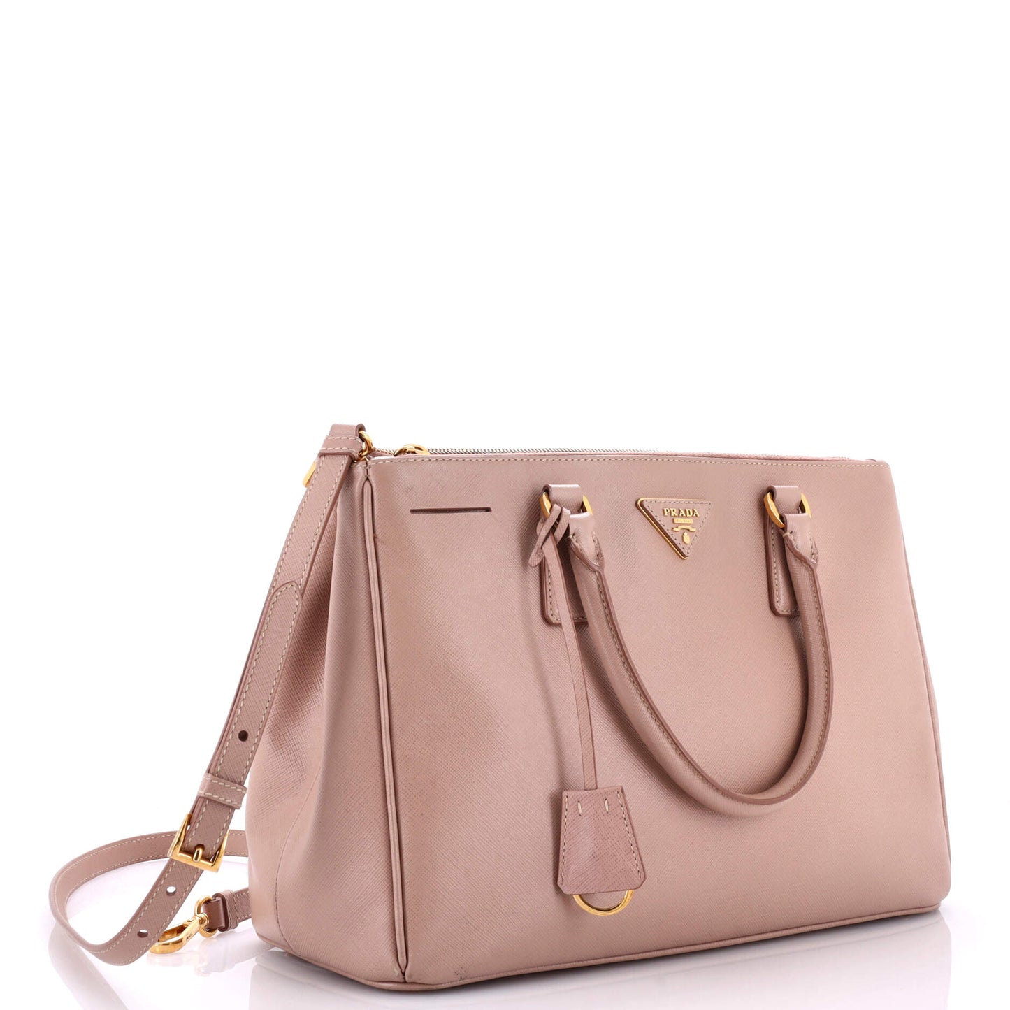 プラダ ダブルジップ リュクス トートバッグ サフィアーノレザー ミディアム