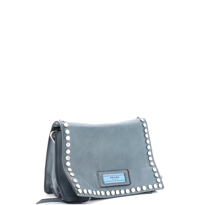 プラダ エチケット フラップバッグ スタッズ付き グレースカーフスキン スモール