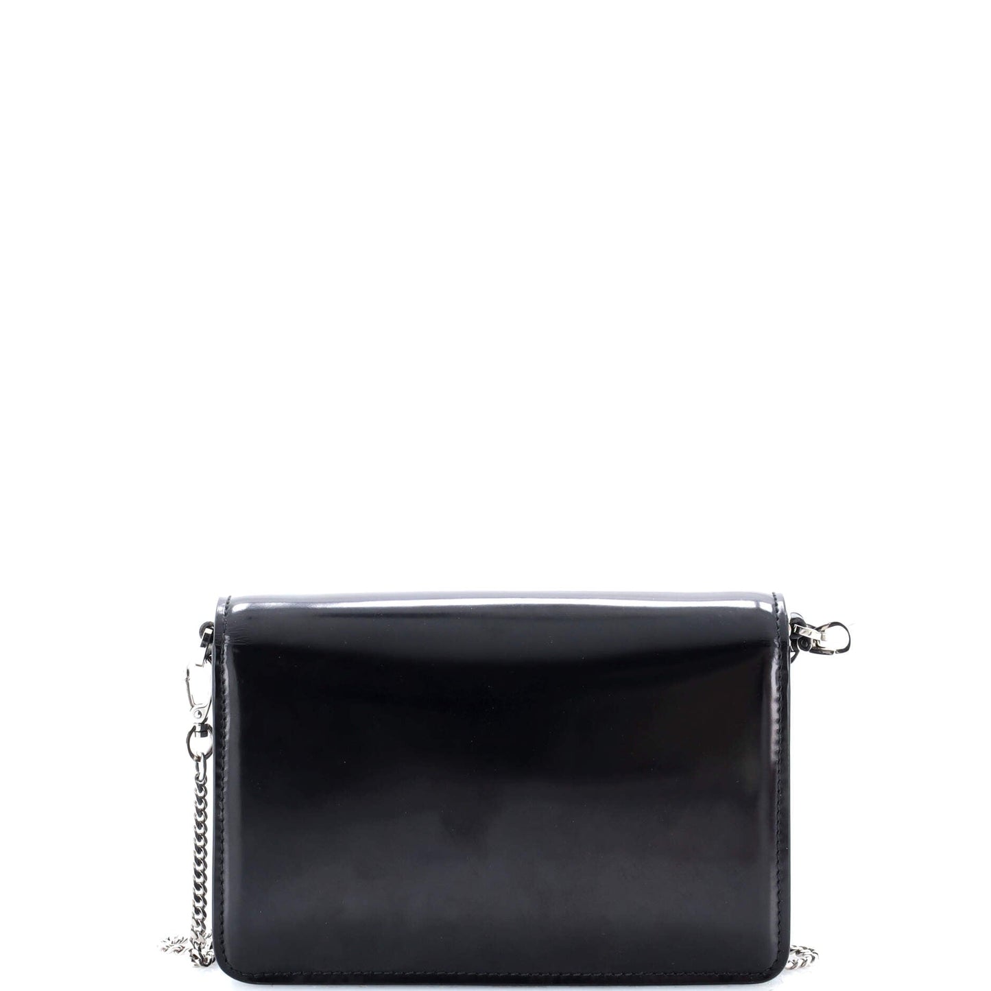 プラダ マキシ トライアングル ロゴ チェーン フラップバッグ ブラッシュドレザー スモール