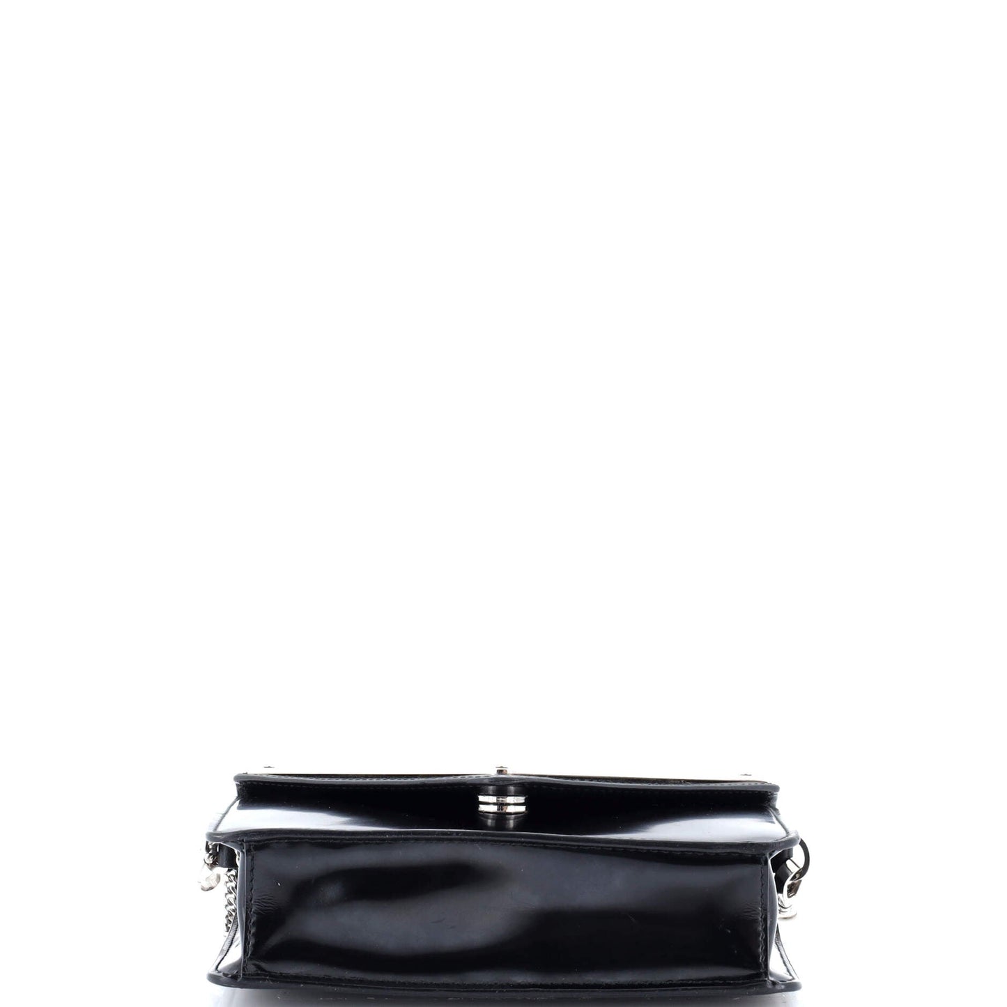 プラダ マキシ トライアングル ロゴ チェーン フラップバッグ ブラッシュドレザー スモール