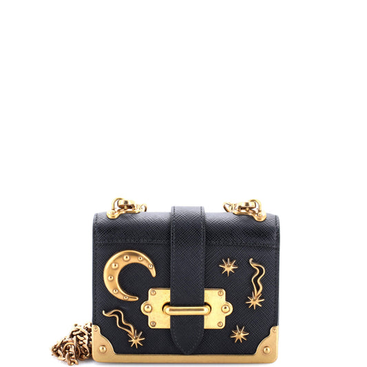 Prada Cahier Crossbody Bag Embellished Leather Micro