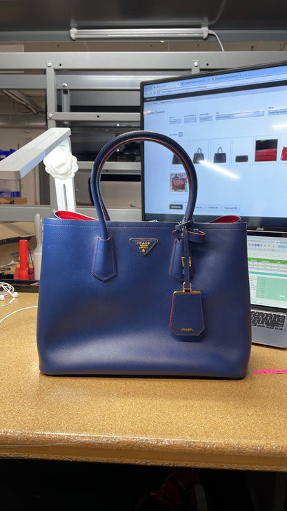 Prada Cuir Double Tote Saffiano Leather Large